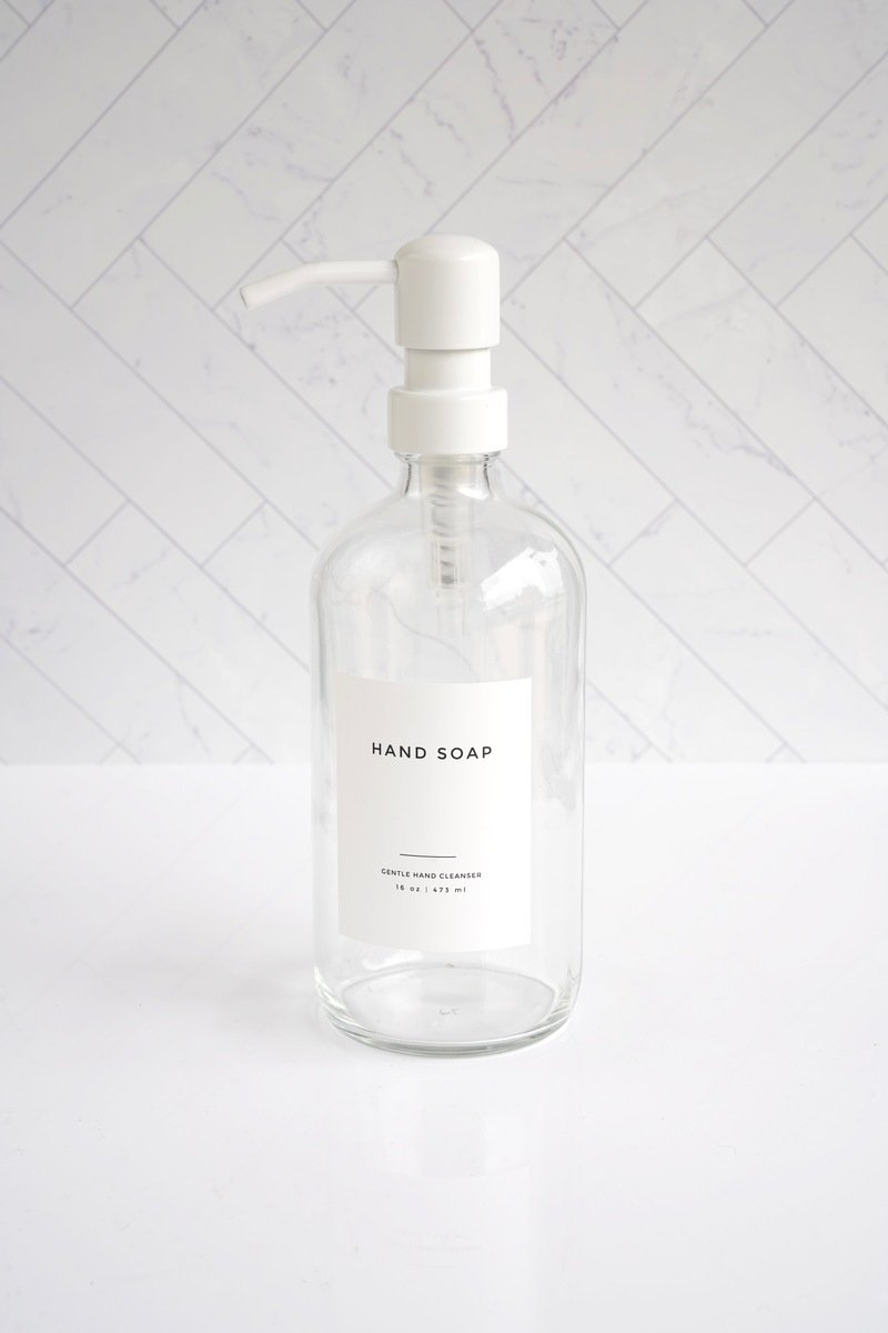 Toothpaste/Mouthwash Glass Bottles Set with Bamboo Tray
