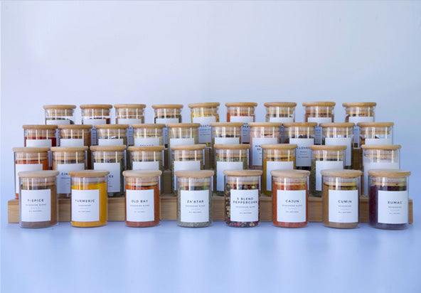 Combo Package - Set of 36 Pre-Filled Spice Glass Jars