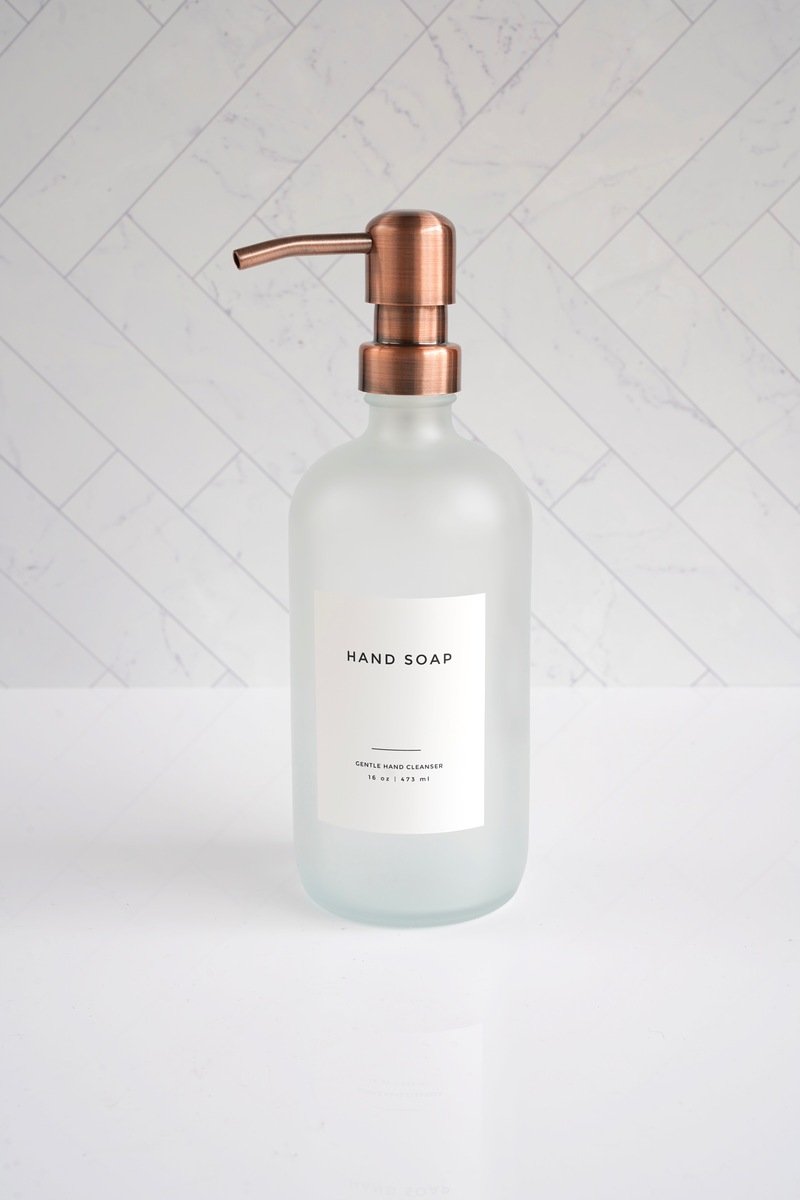 printed hand soap bottles