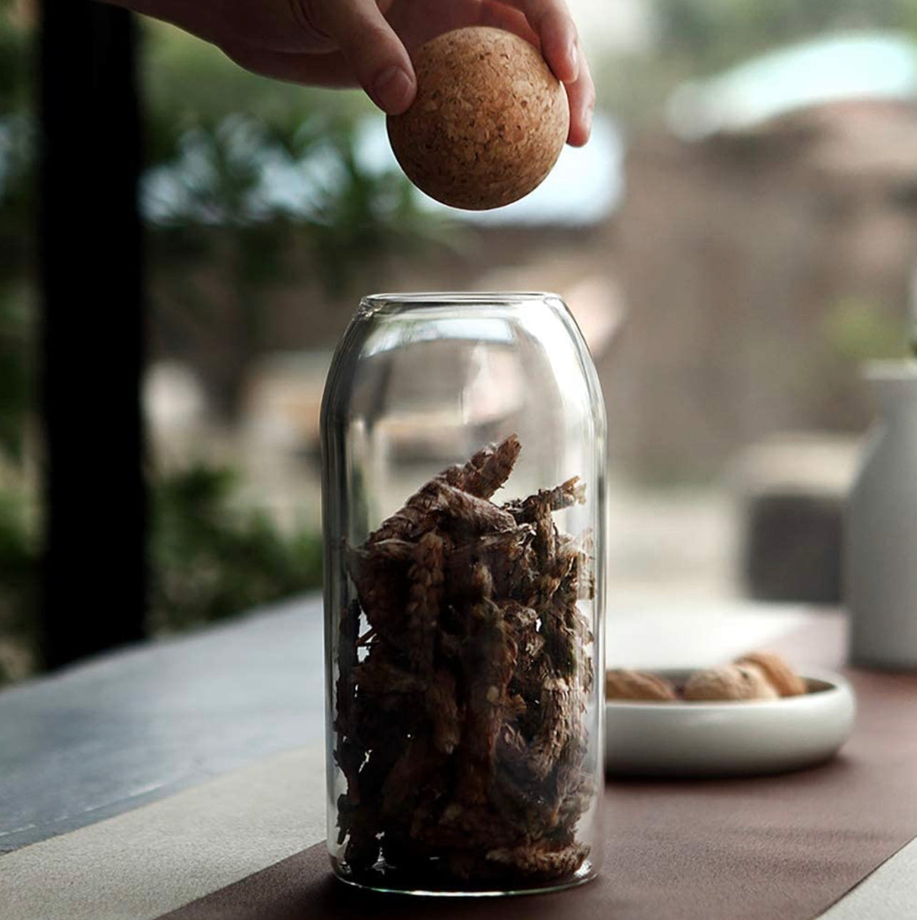 Glass Jars With Cork Ball
