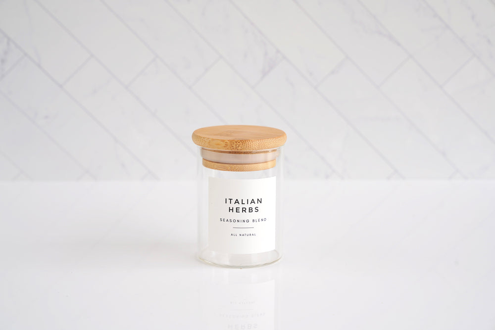 Italian Herbs Glass Jar