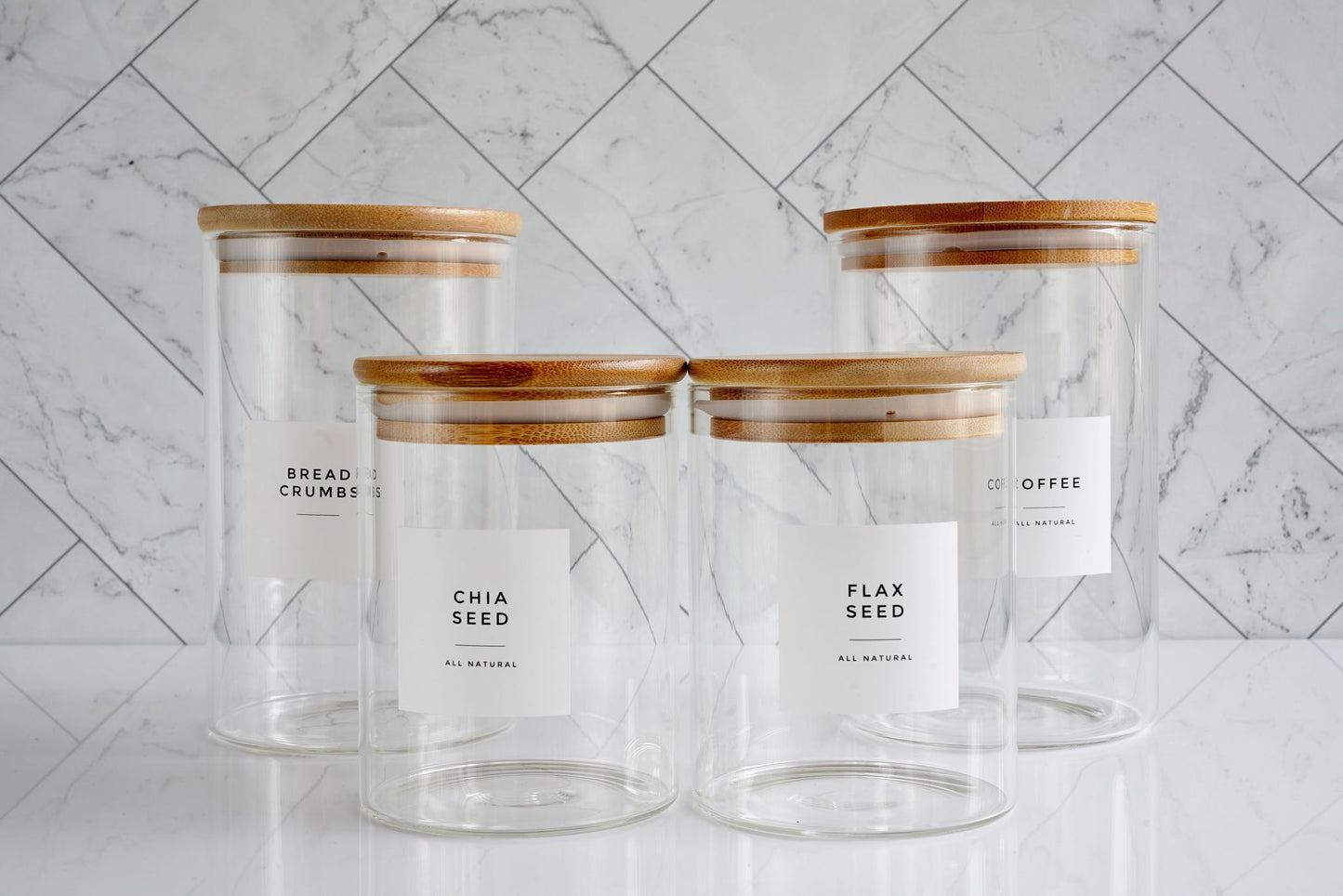 20 Oz Glass Bamboo Jar