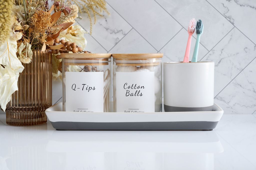 Bath Collection Bundle - Set of 3 Glass Jars with Signature Bamboo Lids