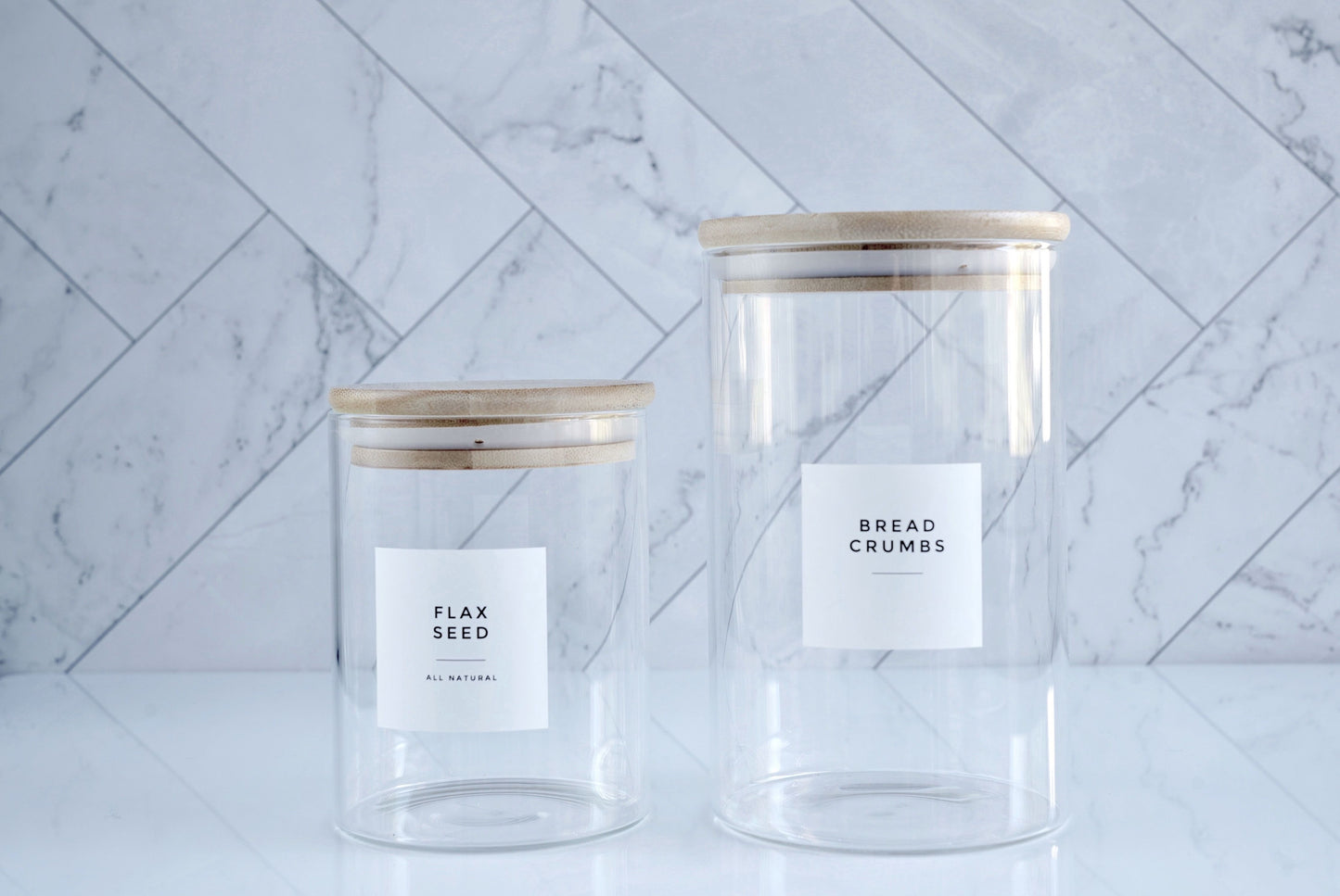 20 Oz Glass Bamboo Jar