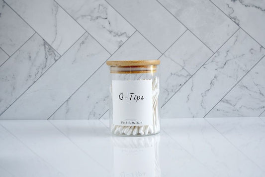 Q-Tip Glass Bamboo Jar