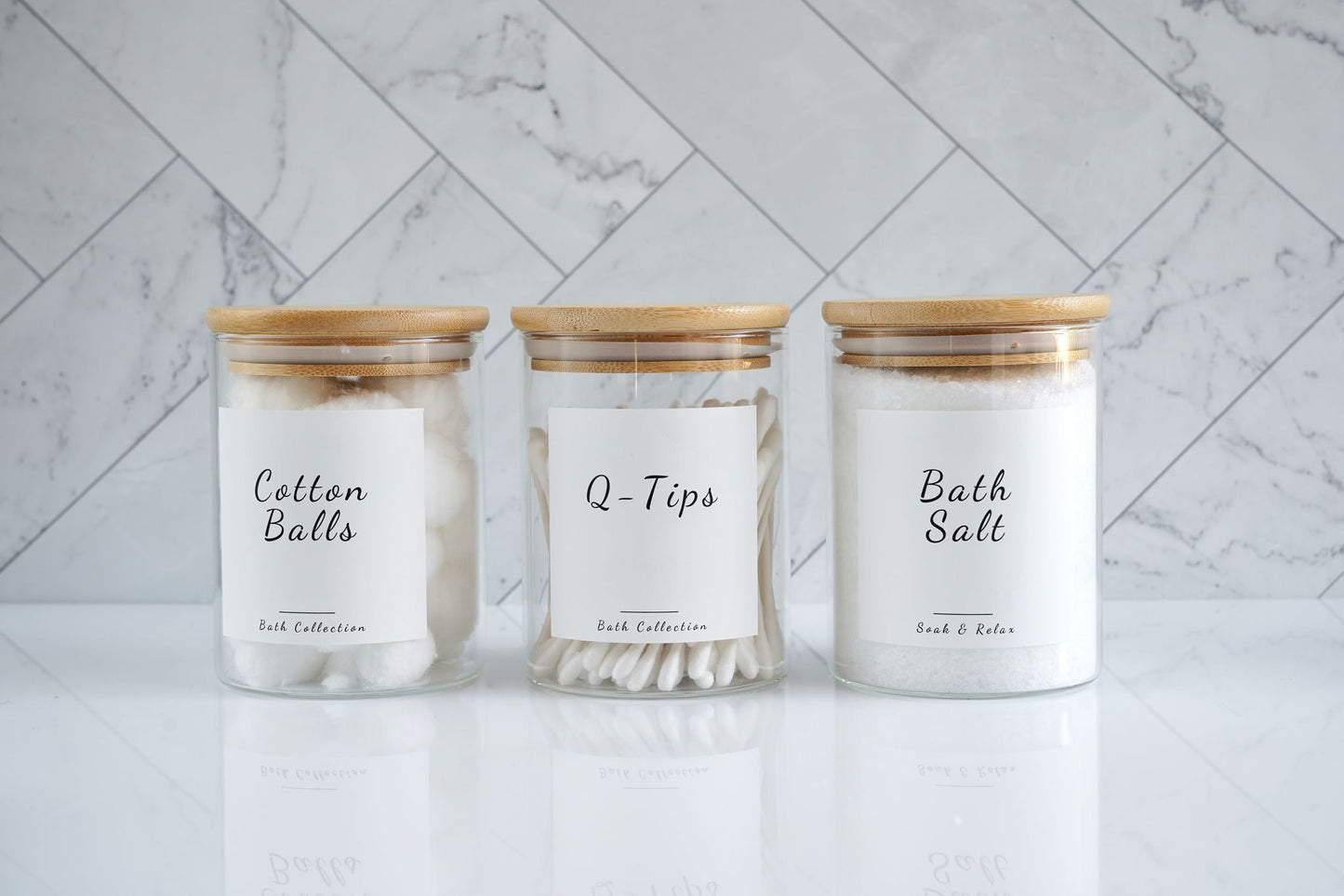 Aesthetic Bath Salt Jar - Signature Bamboo Lids