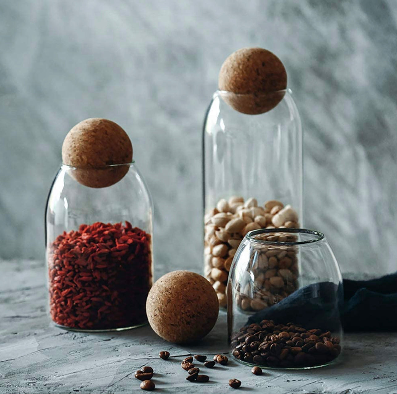 Glass Storage Jars with Cork Ball Lid Set – Shop Our Favorites
