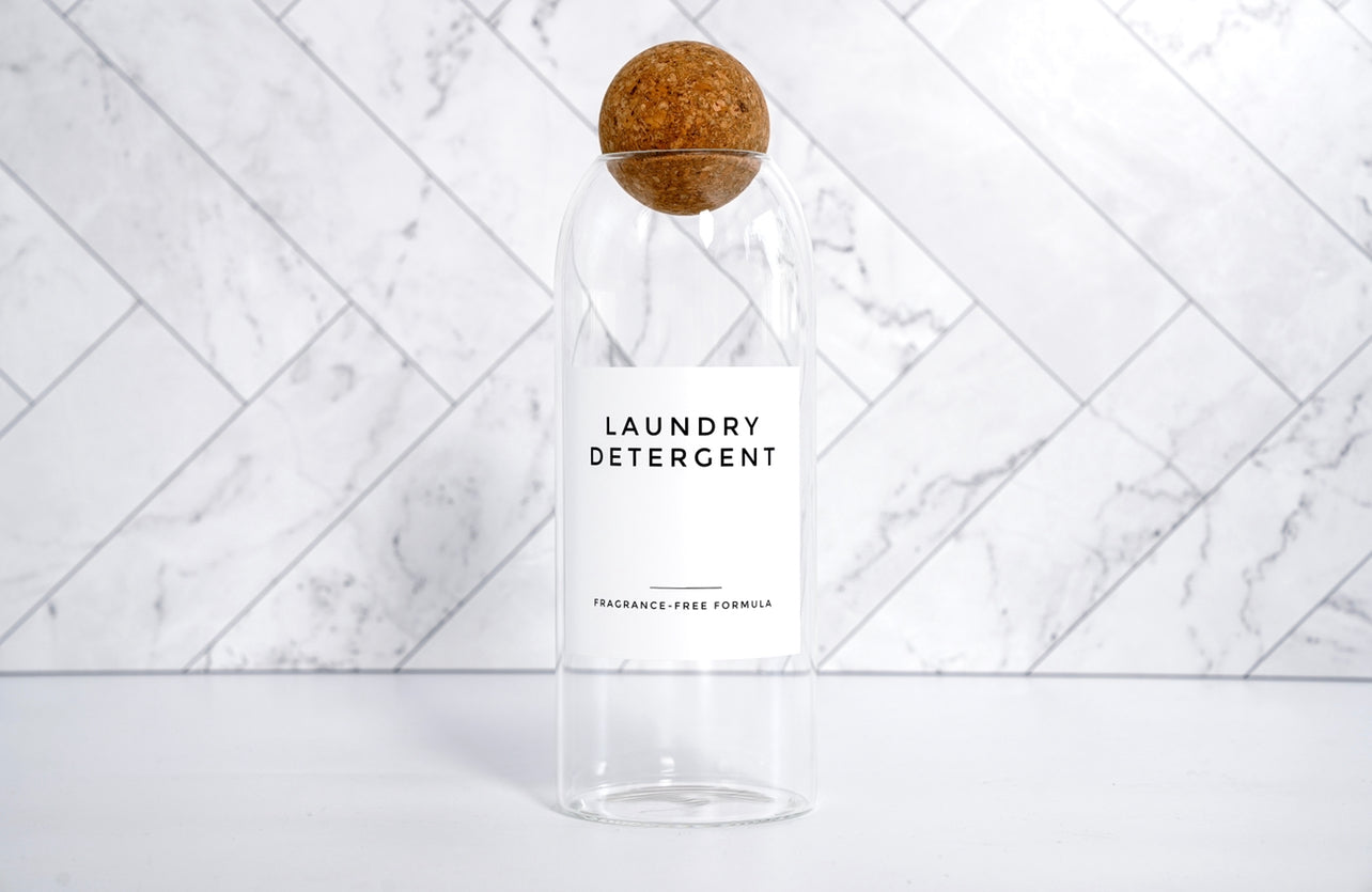 Laundry Glass Jars with Cork Ball